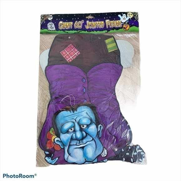 Vintage Frankenstein Jointed 60” Decoration NEW Hanging Halloween Purple - Picture 2 of 4